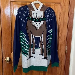 Ugly Christmas Sweater Reindeer Sweater XL